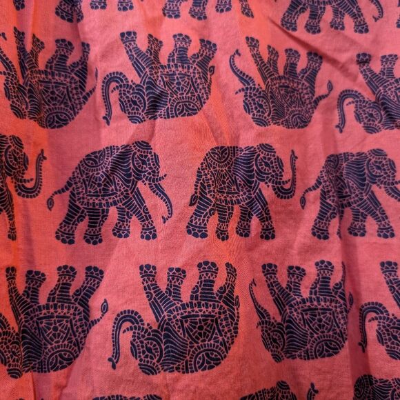 J. Crew Factory Coral Elephant Print Button Down Shirt Front Tie Women's Small - Picture 9 of 9